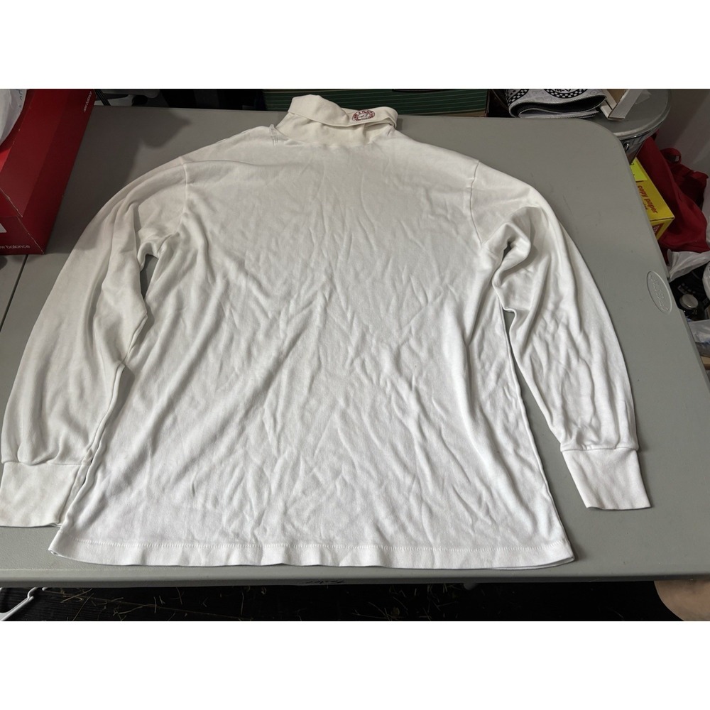 Vintage National Wildlife Federation Mock Turtleneck Womens Size XL White